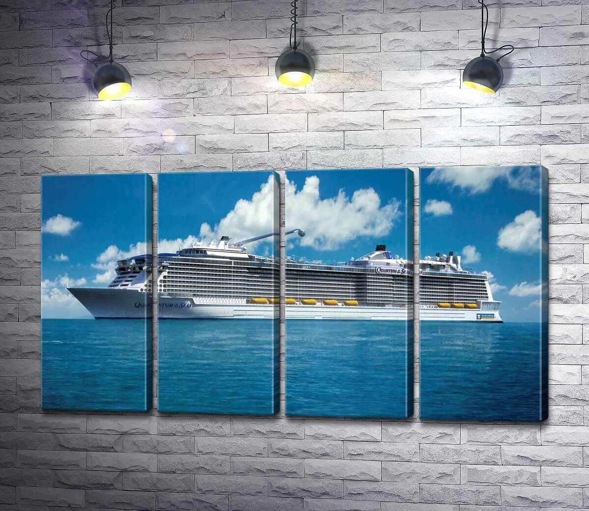 модульная картина Круизное судно "Quantum of the Seas" плывет спокойными водами океана (Модуль №24)