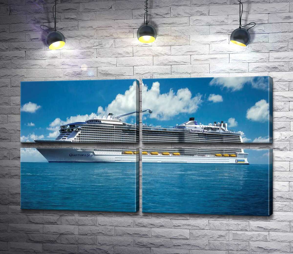 модульна картина Круїзне судно "Quantum of the Seas" пливе спокійними водами океану (Модуль №25)