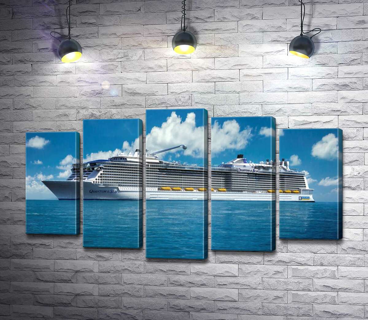 модульная картина Круизное судно "Quantum of the Seas" плывет спокойными водами океана (Модуль №4)