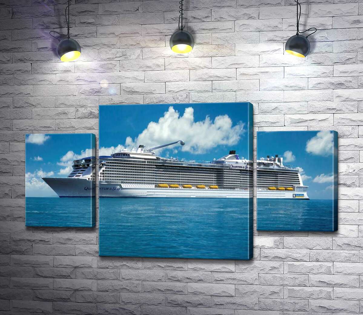 модульная картина Круизное судно "Quantum of the Seas" плывет спокойными водами океана (Модуль №5)