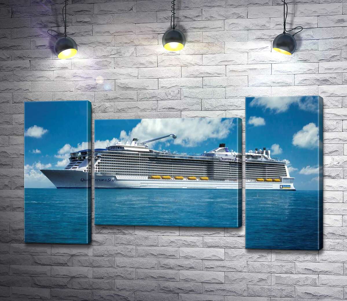 модульная картина Круизное судно "Quantum of the Seas" плывет спокойными водами океана (Модуль №11)