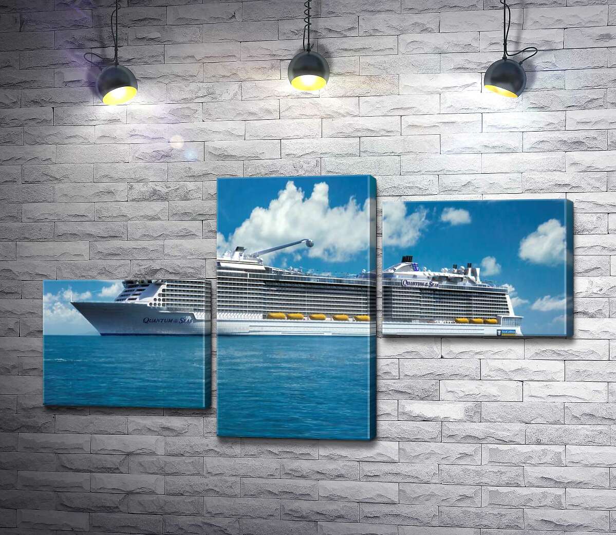 модульная картина Круизное судно "Quantum of the Seas" плывет спокойными водами океана (Модуль №12)