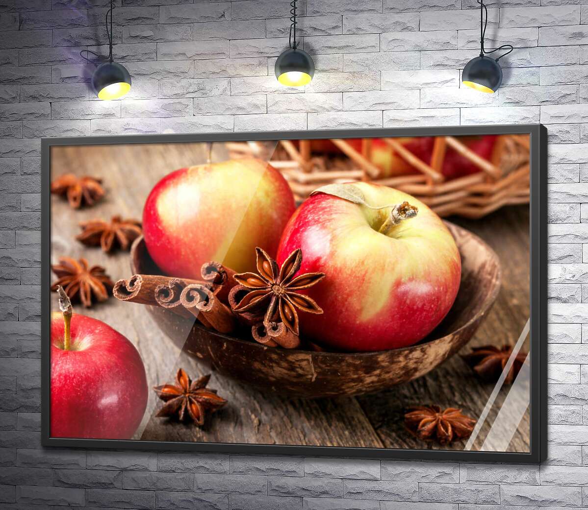 постер Запахи осені: червонобокі яблука із корицею та бодяном