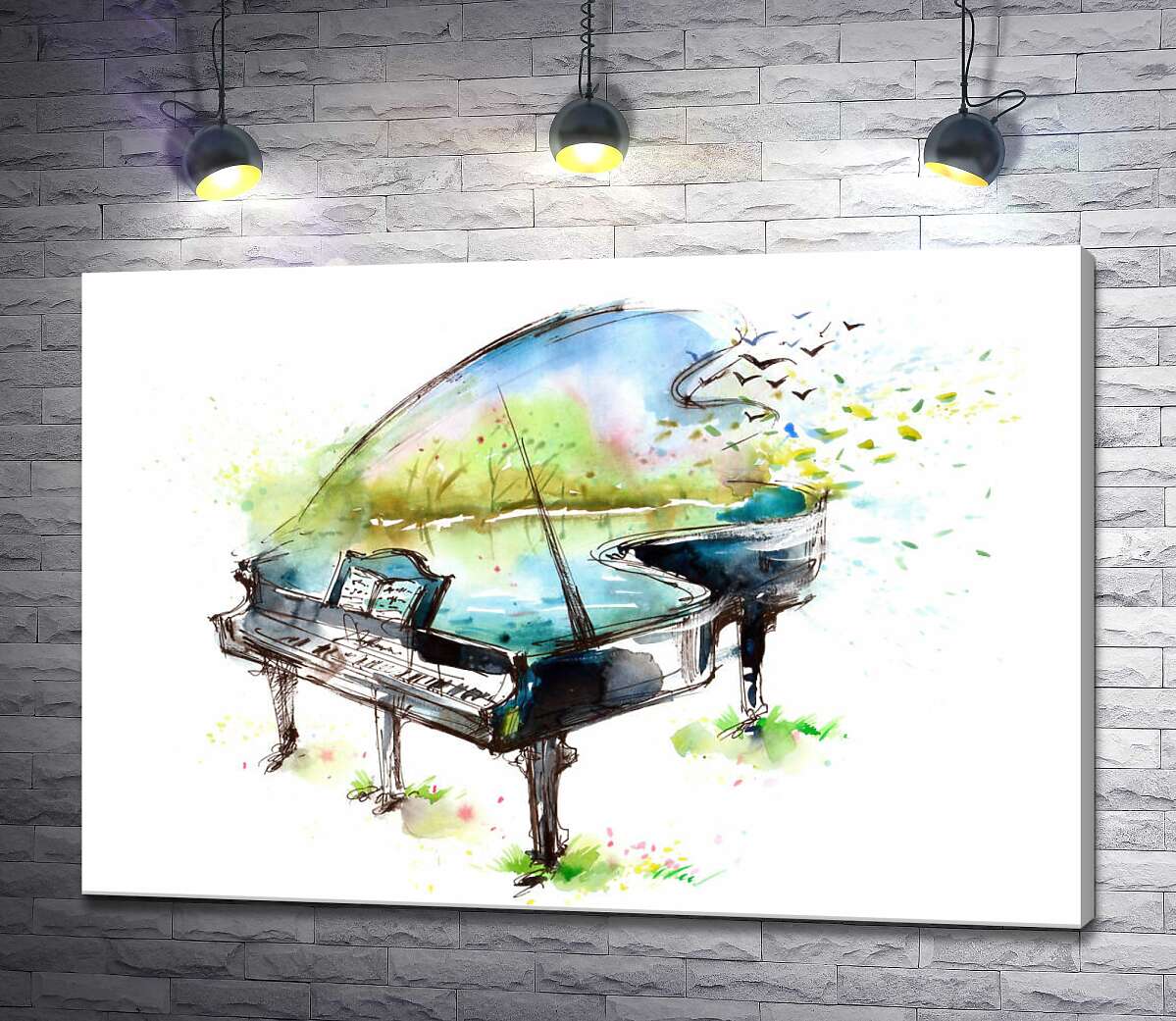 картина Ніжна блакить озера у роялі