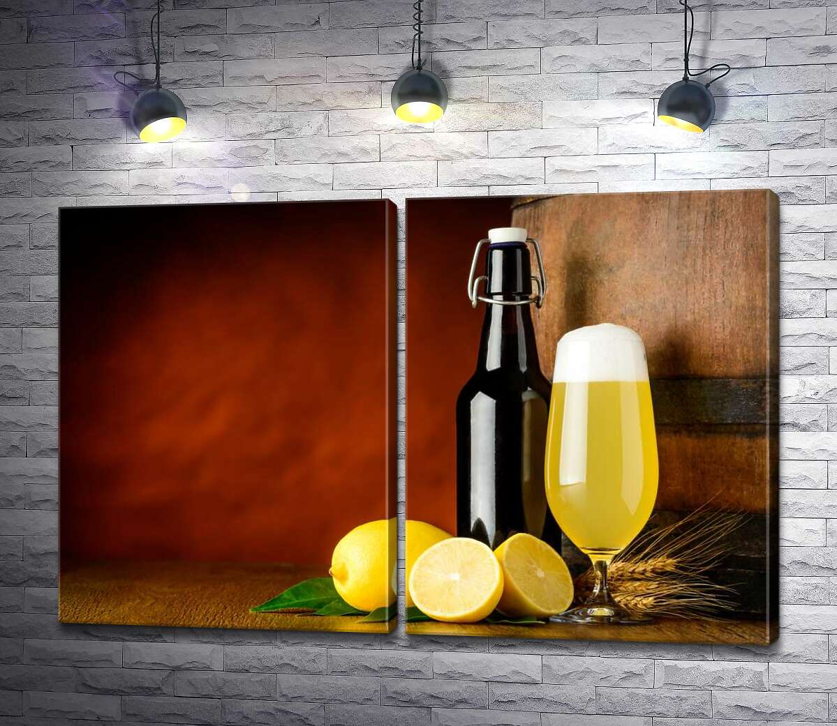 модульная картина Особенный вкус пива с лимоном