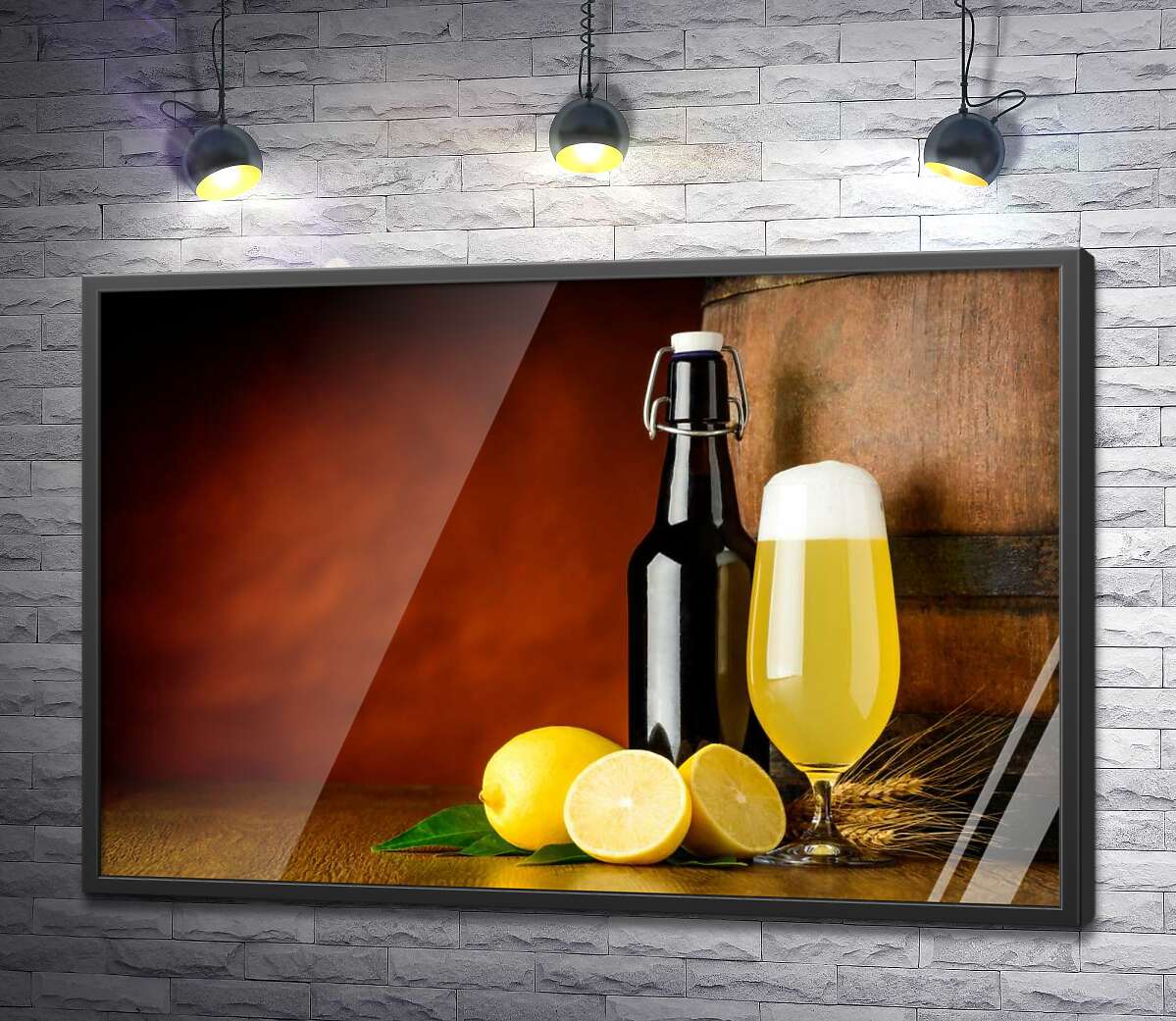 постер Особенный вкус пива с лимоном