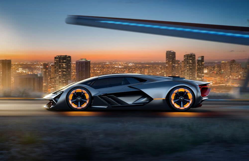 картина-постер Инновационная модель электромобиля Ламборгини (Lamborghini Terzo Millennio)