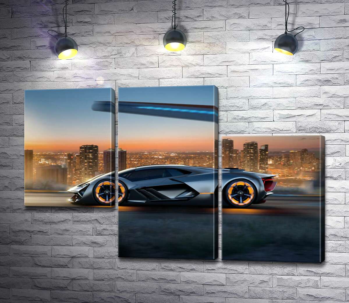модульна картина Інноваційна модель електромобіля Ламборгіні (Lamborghini Terzo Millennio) (Модуль №13)