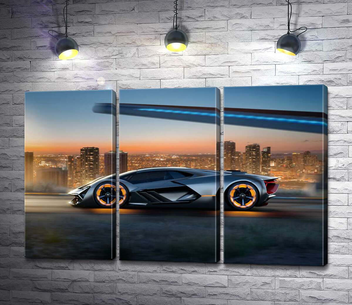 модульная картина Инновационная модель электромобиля Ламборгини (Lamborghini Terzo Millennio) (Модуль №2)
