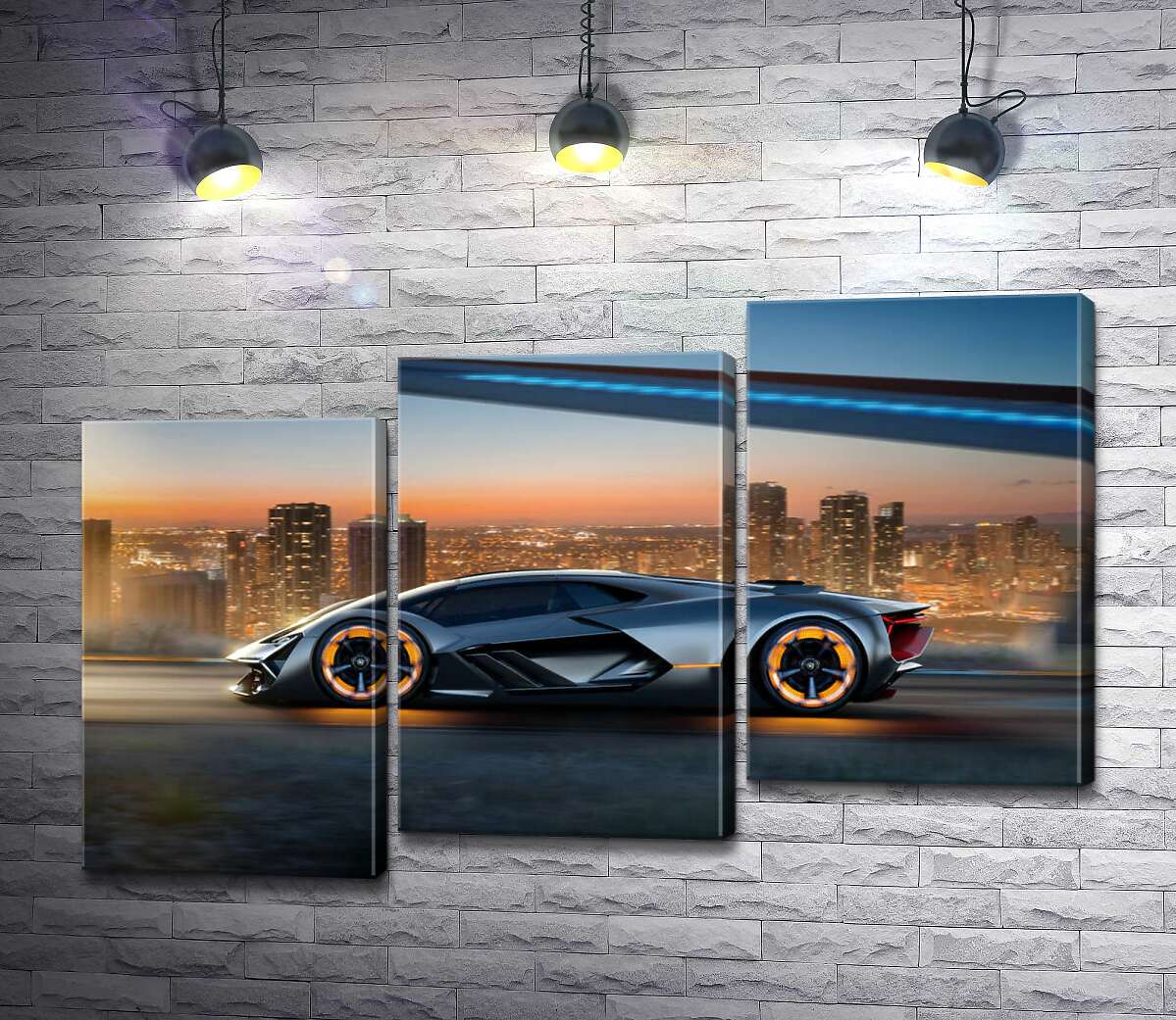 модульна картина Інноваційна модель електромобіля Ламборгіні (Lamborghini Terzo Millennio) (Модуль №14)