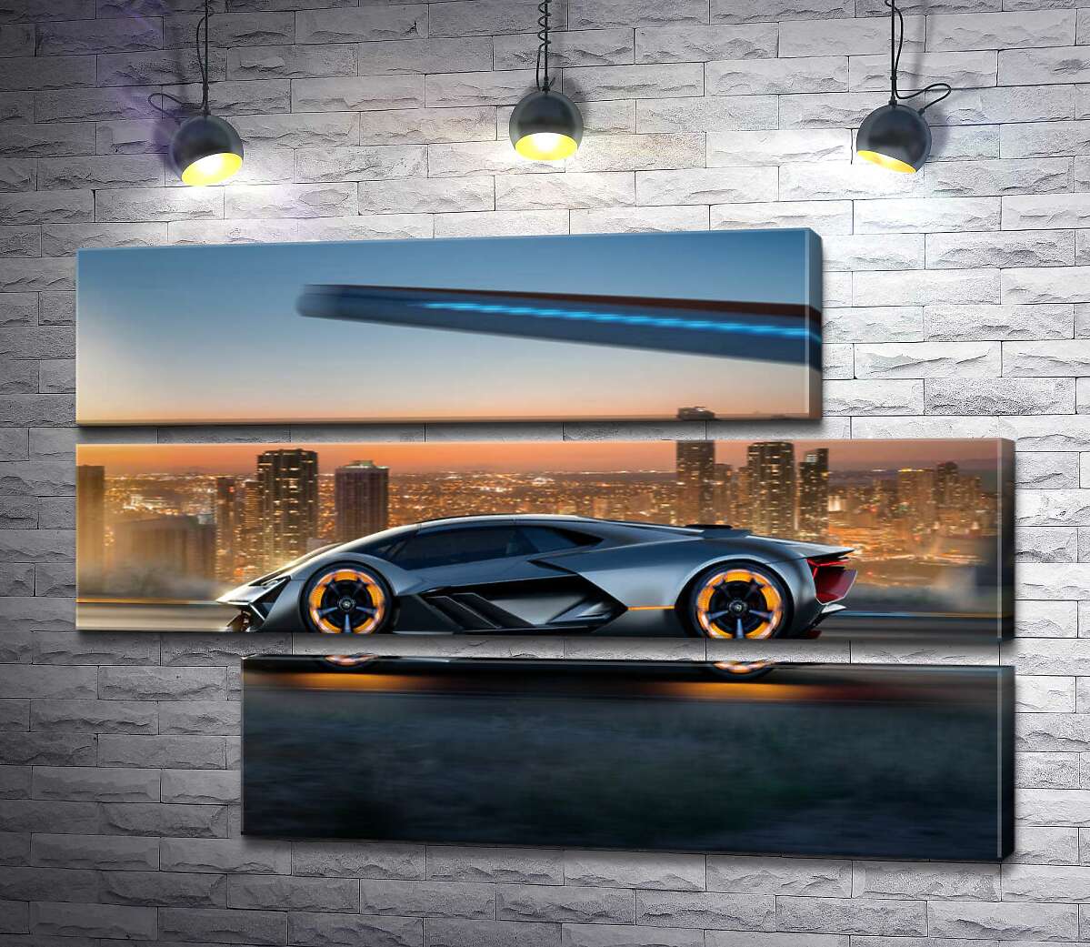 модульна картина Інноваційна модель електромобіля Ламборгіні (Lamborghini Terzo Millennio) (Модуль №16)