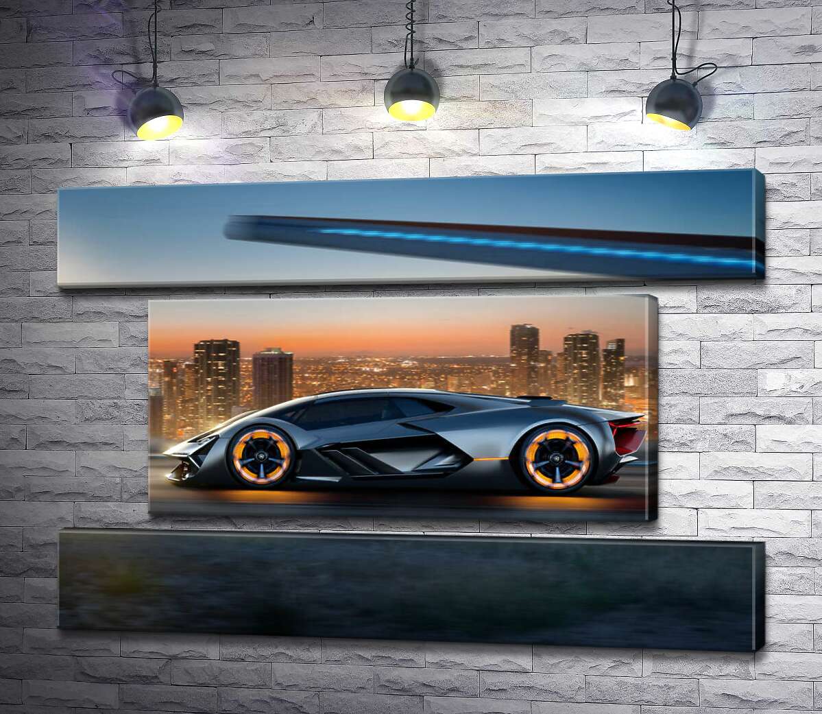модульная картина Инновационная модель электромобиля Ламборгини (Lamborghini Terzo Millennio) (Модуль №18)