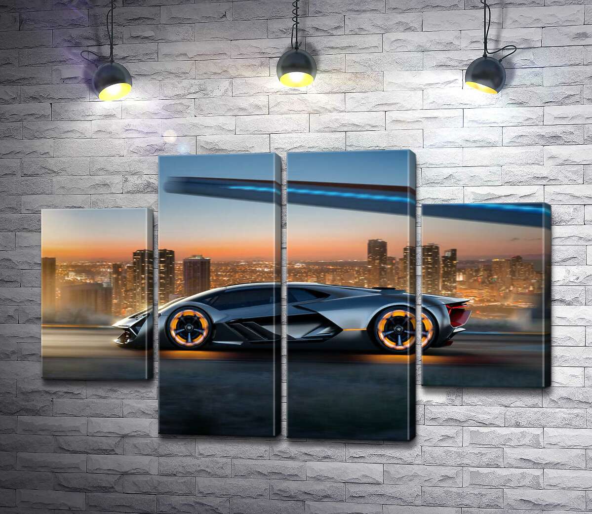 модульная картина Инновационная модель электромобиля Ламборгини (Lamborghini Terzo Millennio) (Модуль №20)