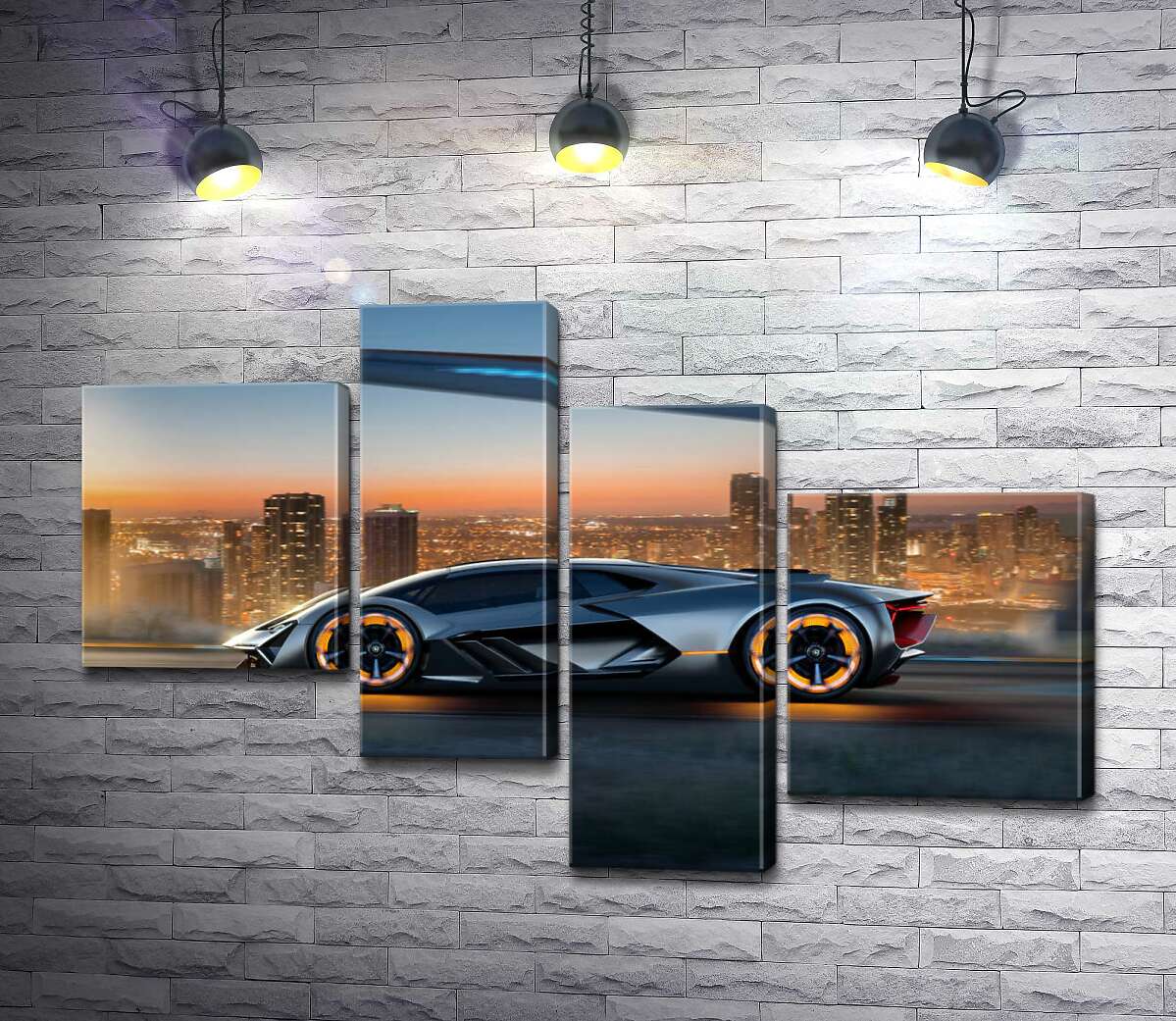 модульна картина Інноваційна модель електромобіля Ламборгіні (Lamborghini Terzo Millennio) (Модуль №21)