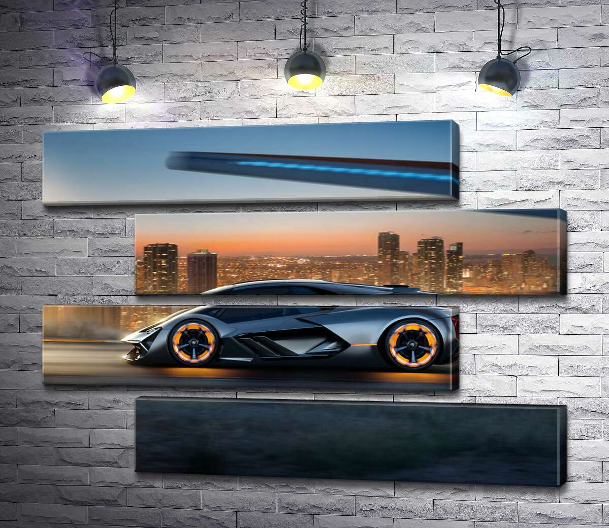 модульна картина Інноваційна модель електромобіля Ламборгіні (Lamborghini Terzo Millennio) (Модуль №23)