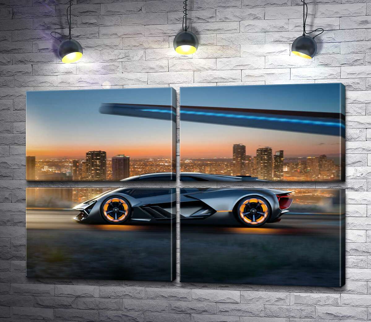 модульная картина Инновационная модель электромобиля Ламборгини (Lamborghini Terzo Millennio) (Модуль №25)