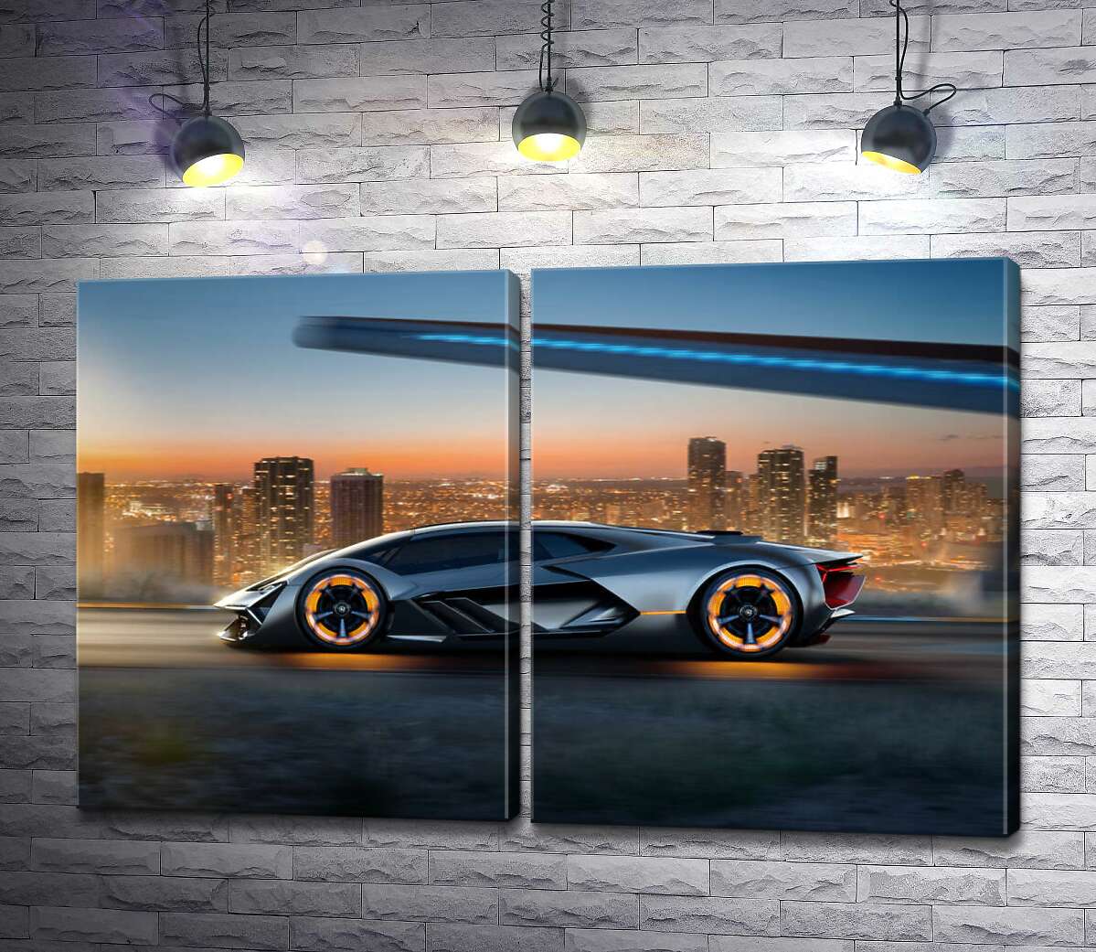 модульна картина Інноваційна модель електромобіля Ламборгіні (Lamborghini Terzo Millennio)