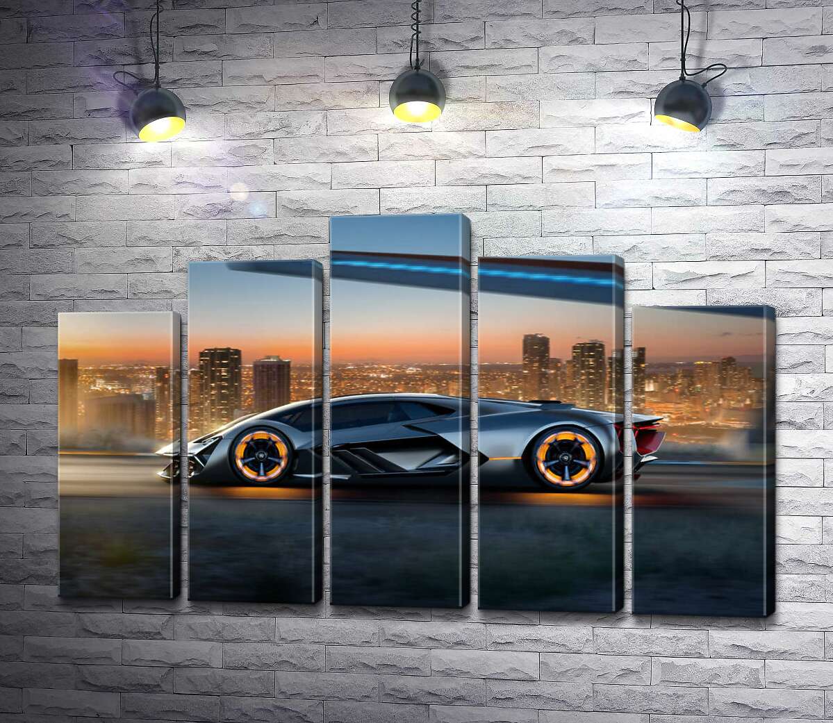 модульна картина Інноваційна модель електромобіля Ламборгіні (Lamborghini Terzo Millennio) (Модуль №29)