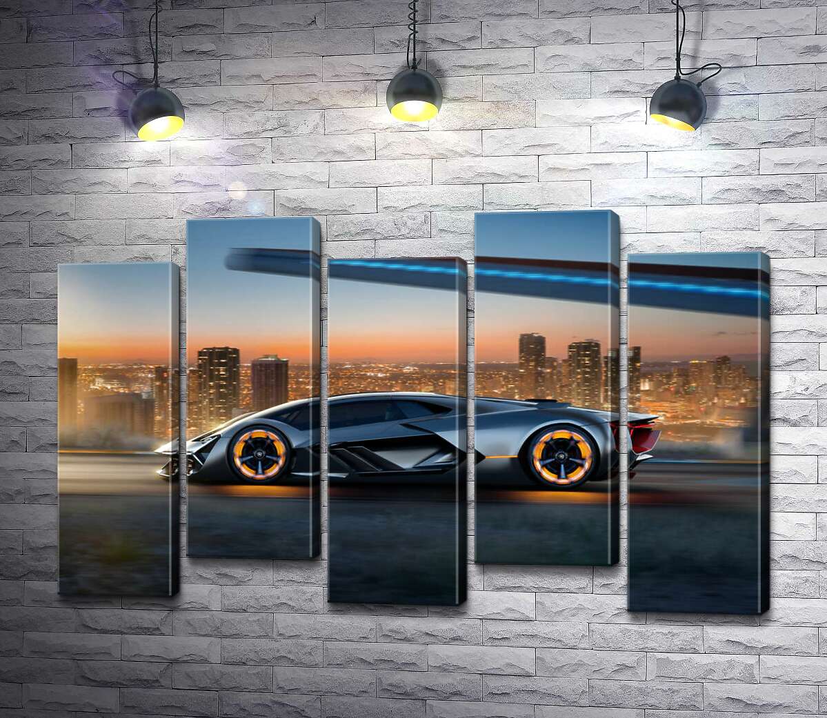 модульная картина Инновационная модель электромобиля Ламборгини (Lamborghini Terzo Millennio) (Модуль №30)