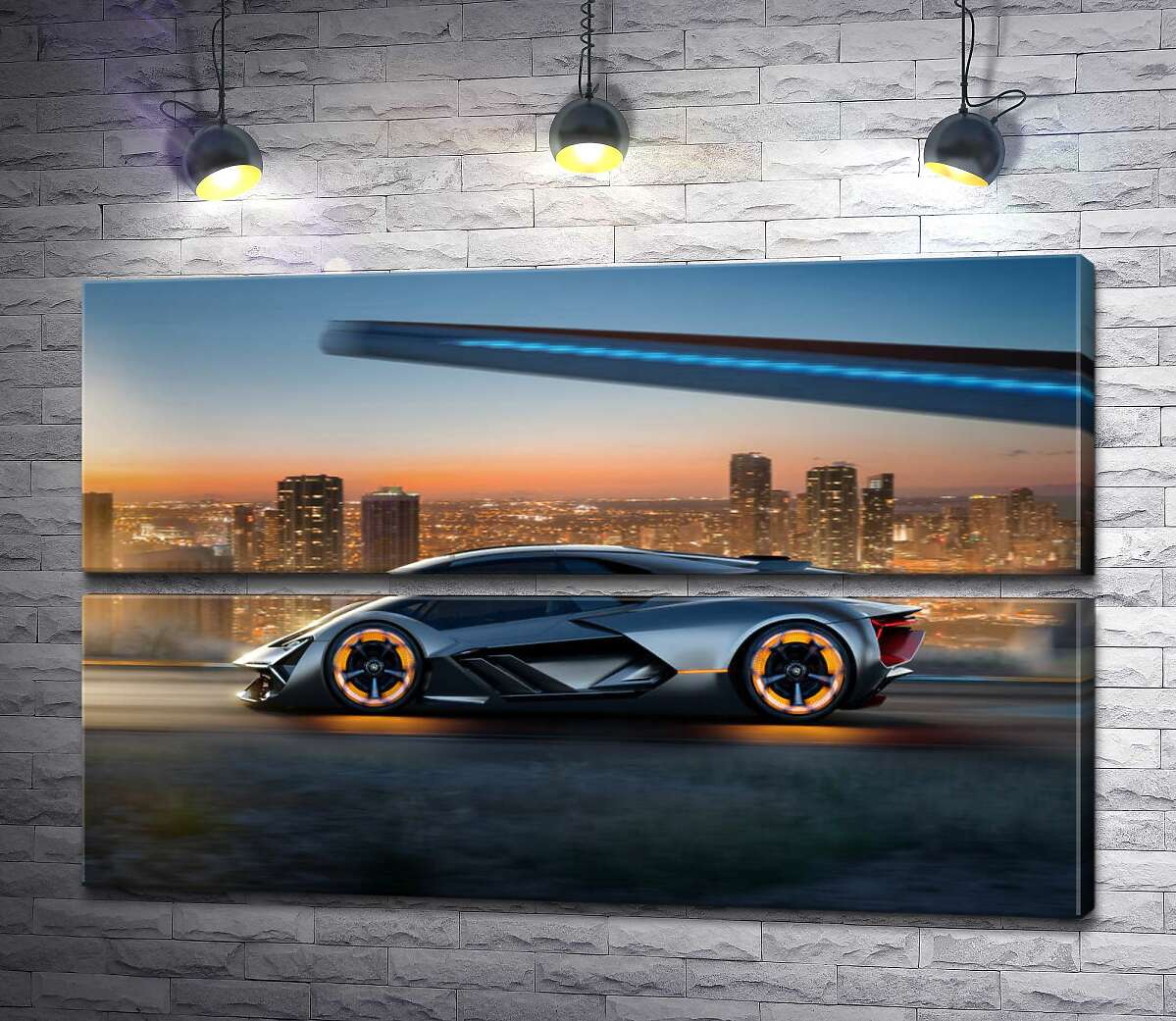 модульна картина Інноваційна модель електромобіля Ламборгіні (Lamborghini Terzo Millennio) (Модуль №7)