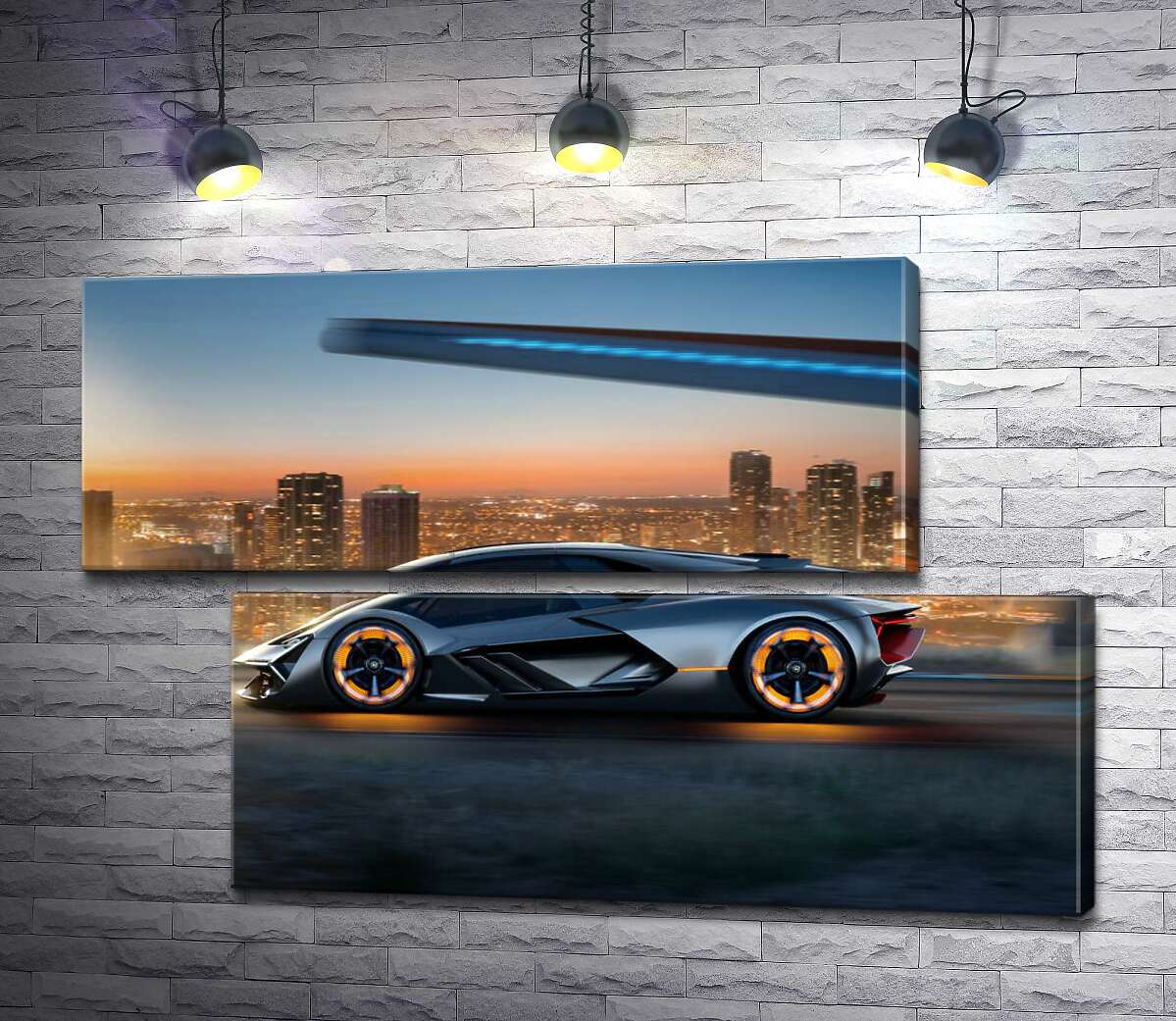 модульна картина Інноваційна модель електромобіля Ламборгіні (Lamborghini Terzo Millennio) (Модуль №8)