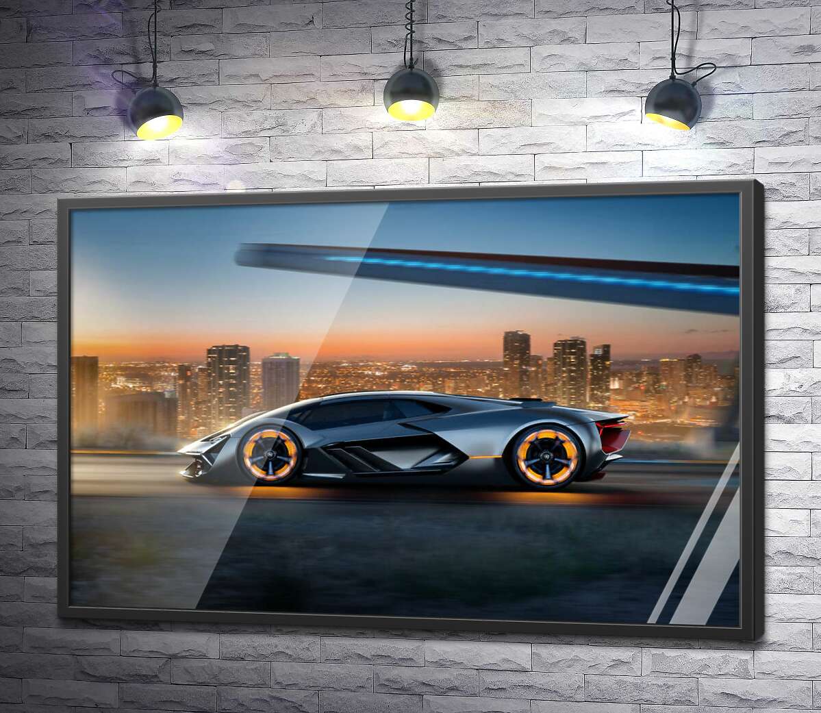 постер Інноваційна модель електромобіля Ламборгіні (Lamborghini Terzo Millennio)