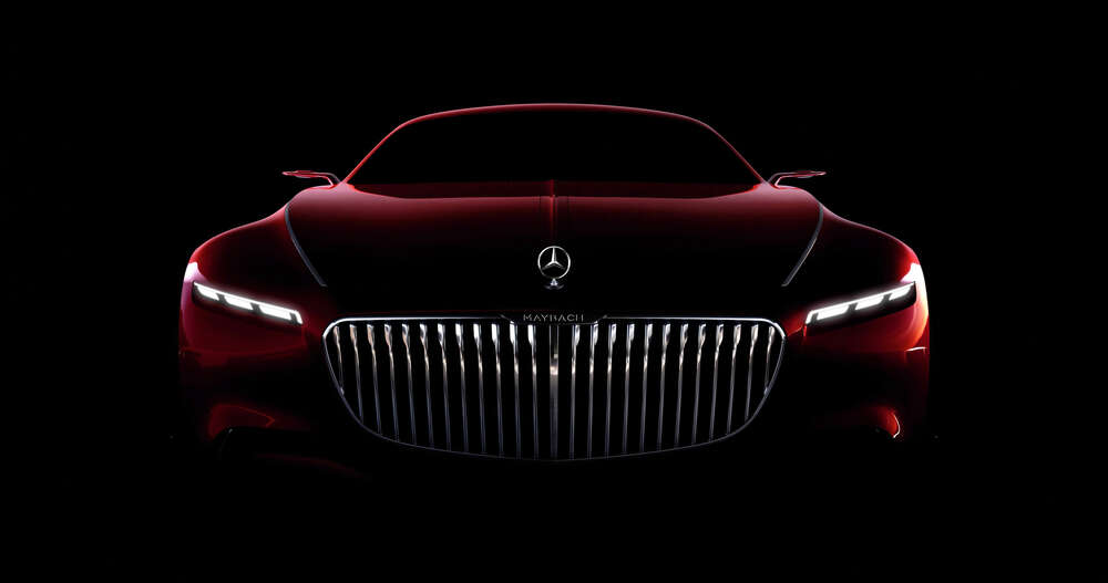 картина-постер Красный силуэт автомобиля Mercedes-Maybach S-Class