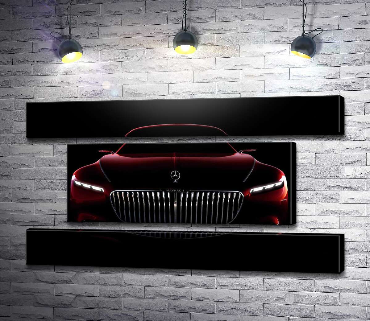 модульна картина Червоний силует автомобіля Mercedes-Maybach S-Class (Модуль №18)