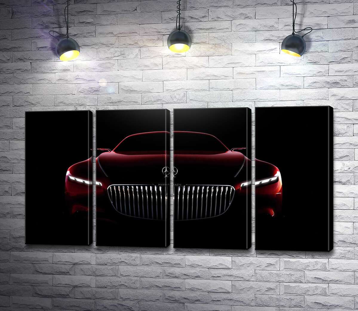 модульна картина Червоний силует автомобіля Mercedes-Maybach S-Class (Модуль №24)