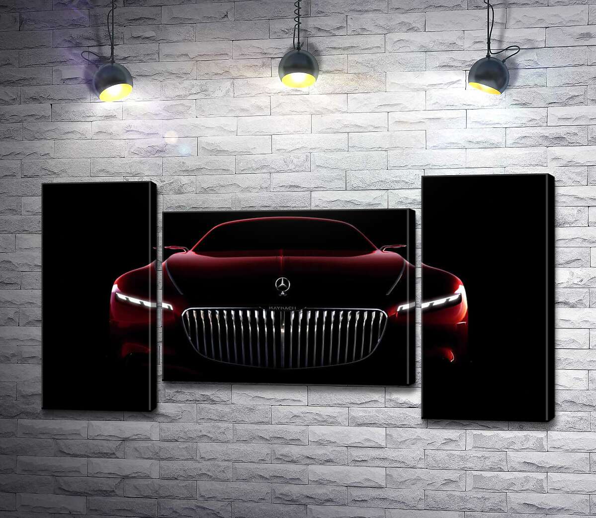 модульна картина Червоний силует автомобіля Mercedes-Maybach S-Class (Модуль №11)