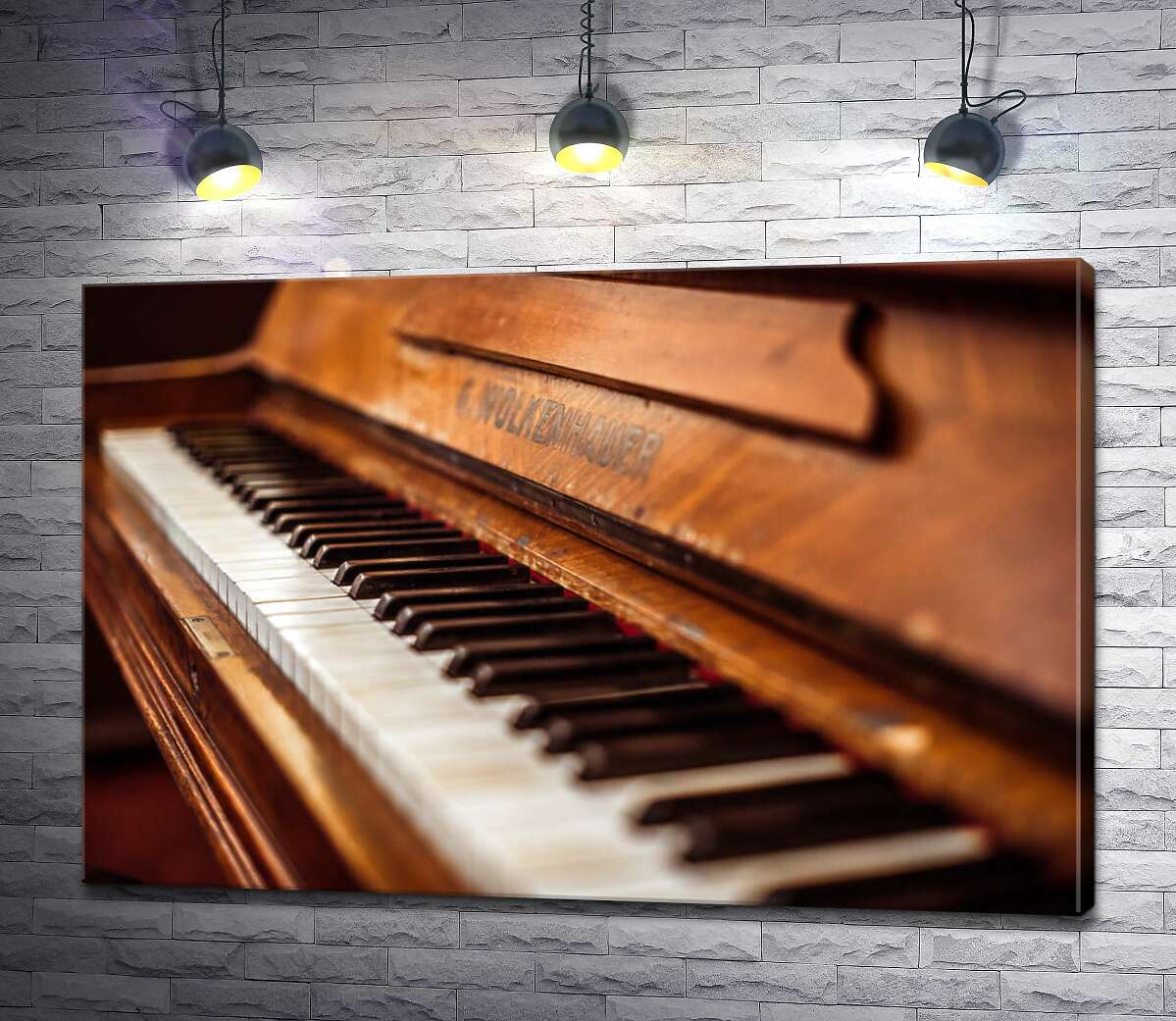 картина Черно-белый узор клавиш старого фортепиано