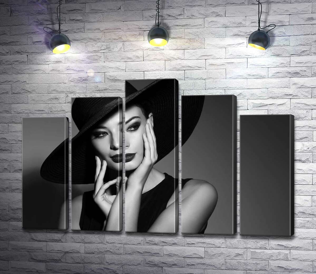 модульная картина Изысканный образ девушки в шляпе (Модуль №29)