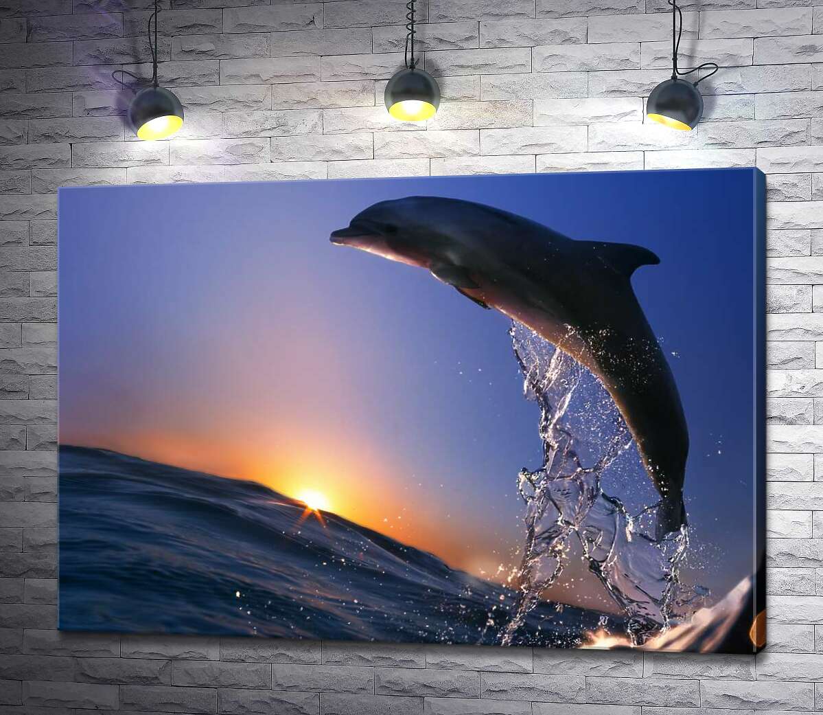 картина Дельфін злітає над водою