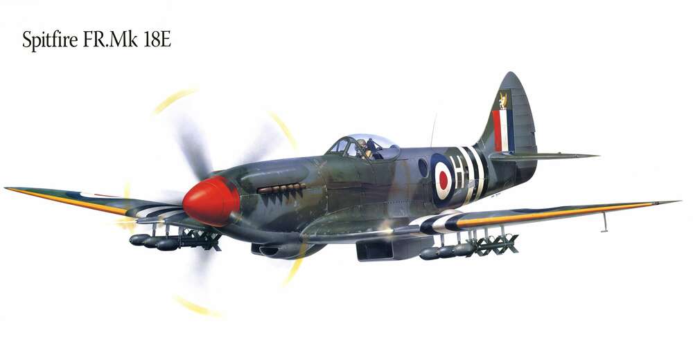 картина-постер Британский истребитель Supermarine Spitfire