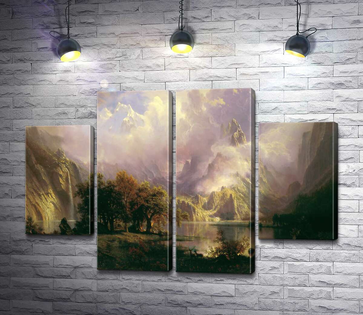 модульная картина Ландшафт каменистых гор (Rocky Mountain Landscape) (Модуль №20) – Альберт Бирштадт (Albert Bierstadt)