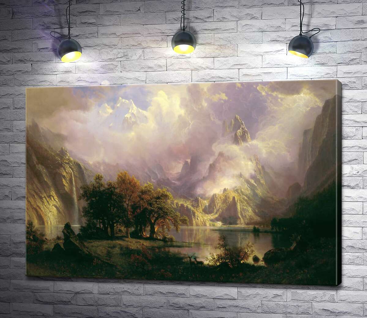 картина Ландшафт каменистых гор (Rocky Mountain Landscape) – Альберт Бирштадт (Albert Bierstadt)