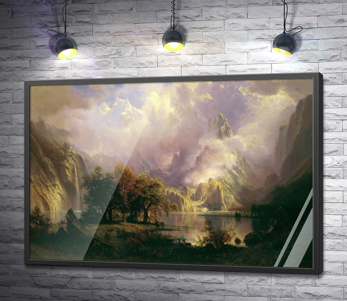 постер Ландшафт кам'янистих гір (Rocky Mountain Landscape) - Альберт Бірштадт (Albert Bierstadt)