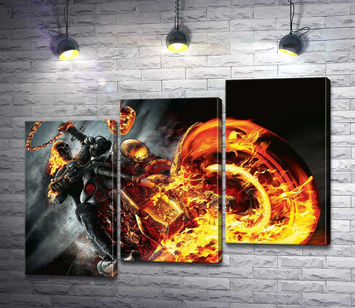 модульная картина Постер с главным злодеем фильма "Призрачный всадник" (Ghost rider) (Модуль №14)