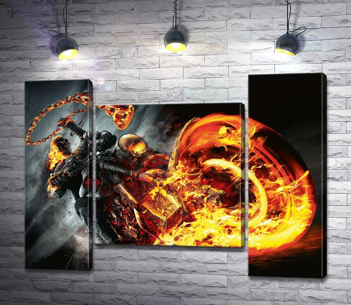 модульная картина Постер с главным злодеем фильма "Призрачный всадник" (Ghost rider) (Модуль №11)