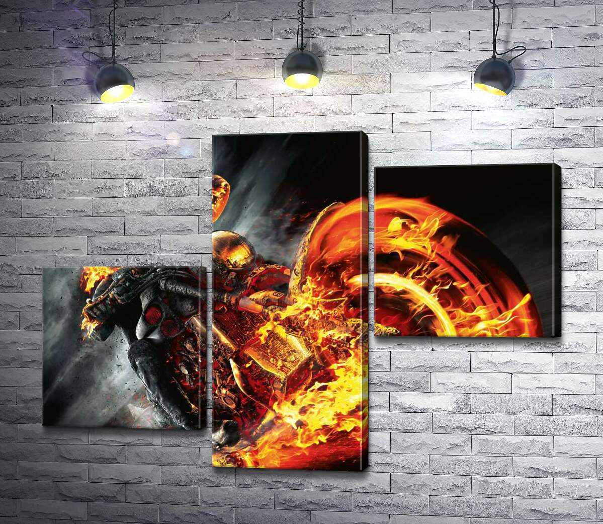 модульная картина Постер с главным злодеем фильма "Призрачный всадник" (Ghost rider) (Модуль №12)