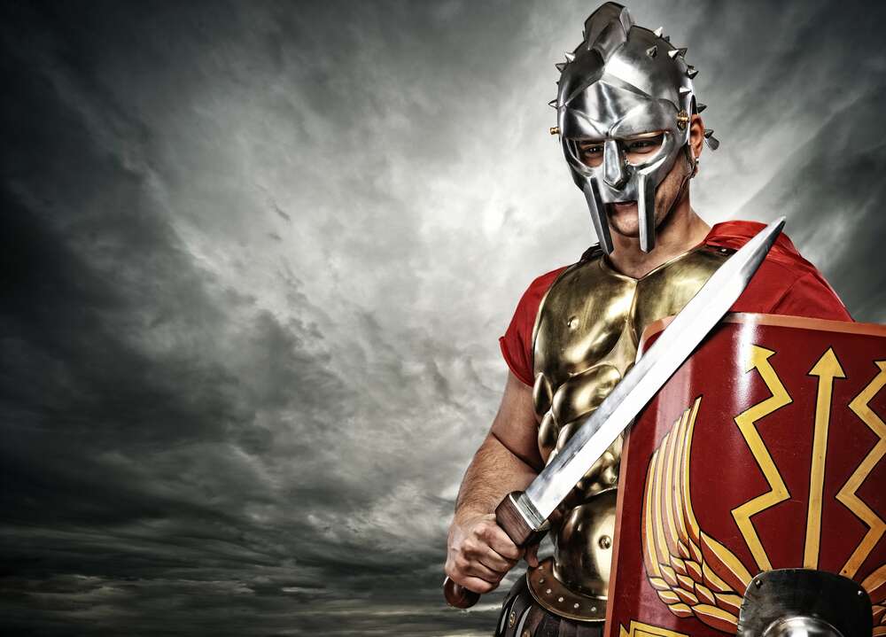 картина-постер Римский легионер с мечом и щитом