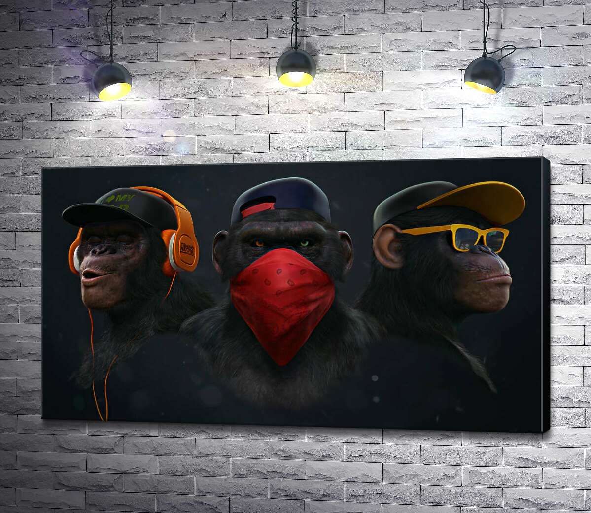картина Портрети горил "на стилі"
