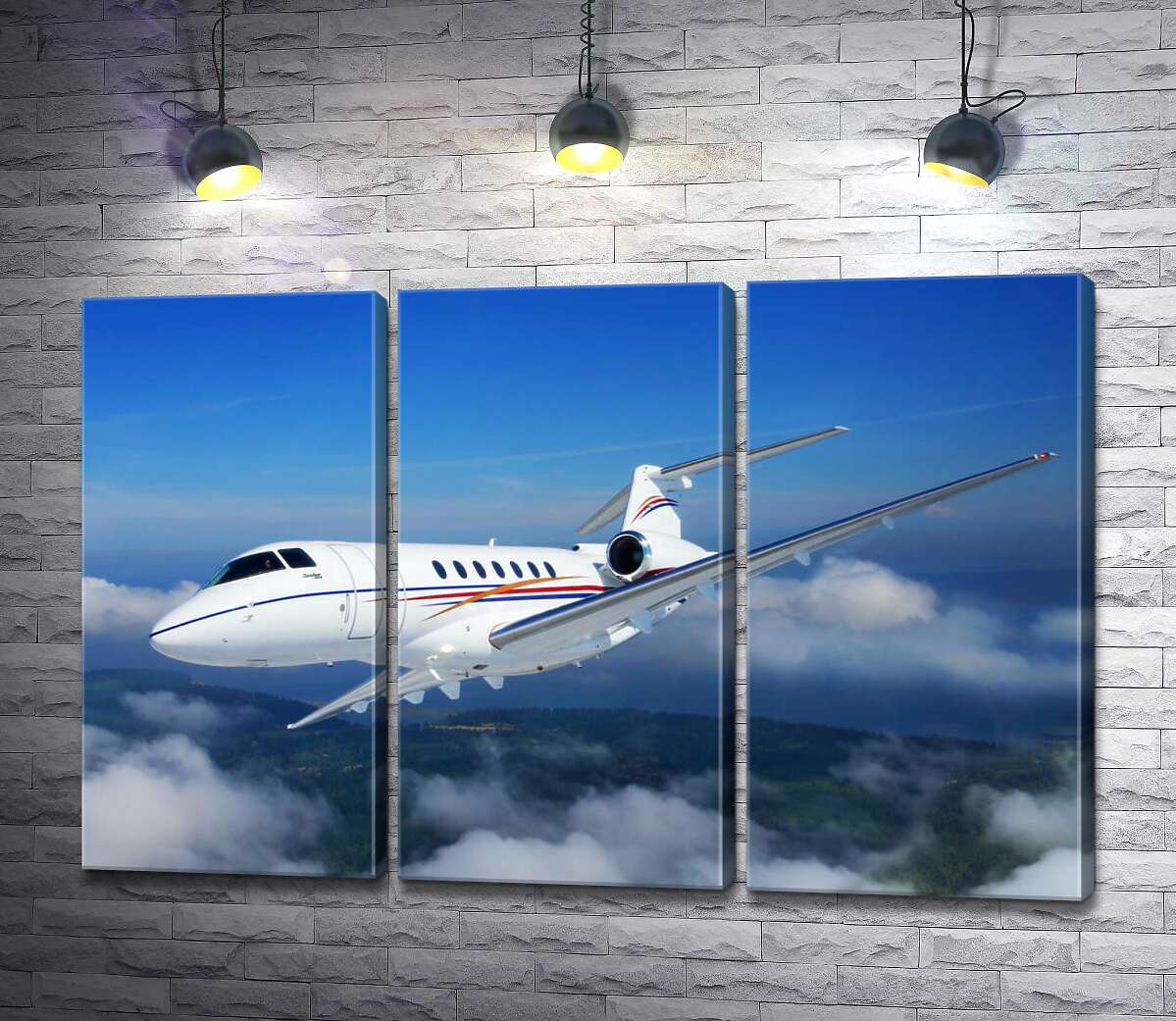 модульна картина Американський корпоративний літак Hawker 400 піднявся в небо