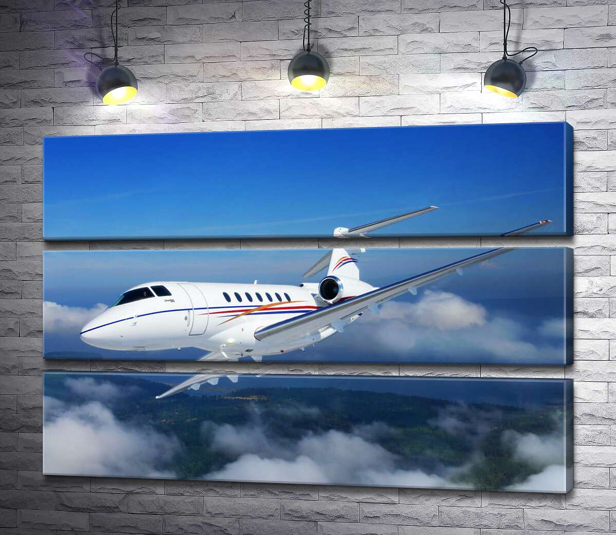 модульна картина Американський корпоративний літак Hawker 400 піднявся в небо (Модуль №15)