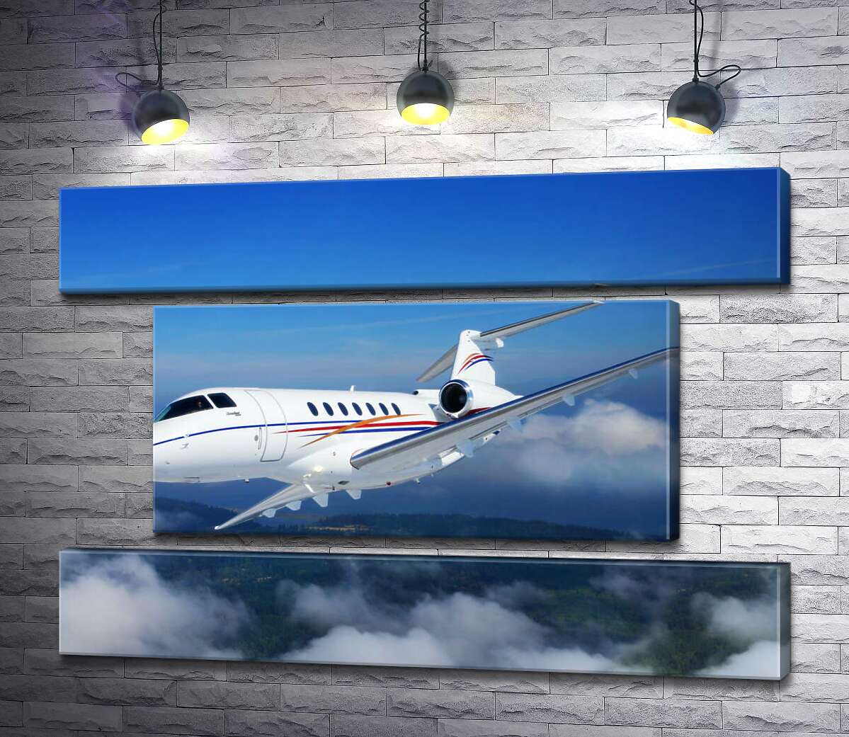 модульна картина Американський корпоративний літак Hawker 400 піднявся в небо (Модуль №18)