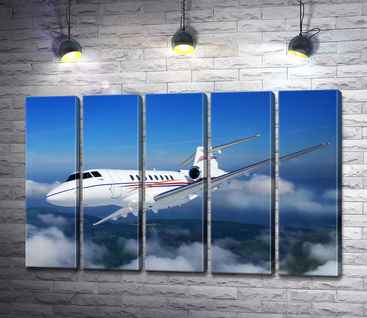 модульна картина Американський корпоративний літак Hawker 400 піднявся в небо (Модуль №26)