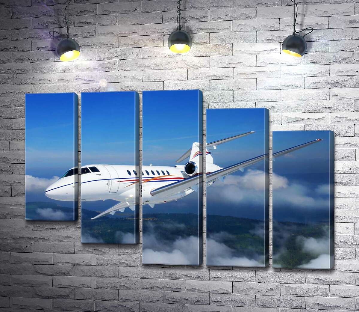 модульна картина Американський корпоративний літак Hawker 400 піднявся в небо (Модуль №28)