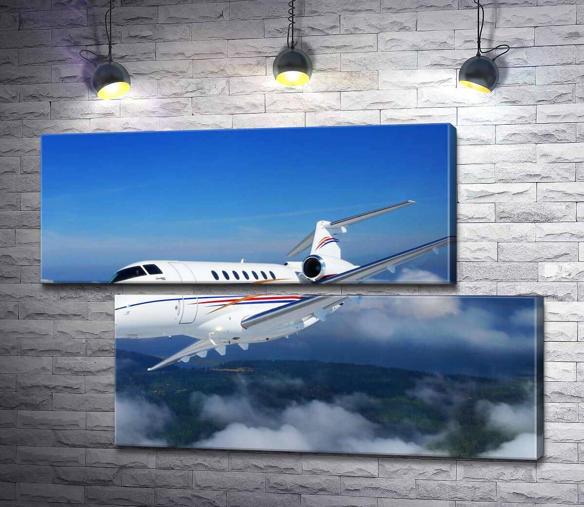 модульна картина Американський корпоративний літак Hawker 400 піднявся в небо (Модуль №8)