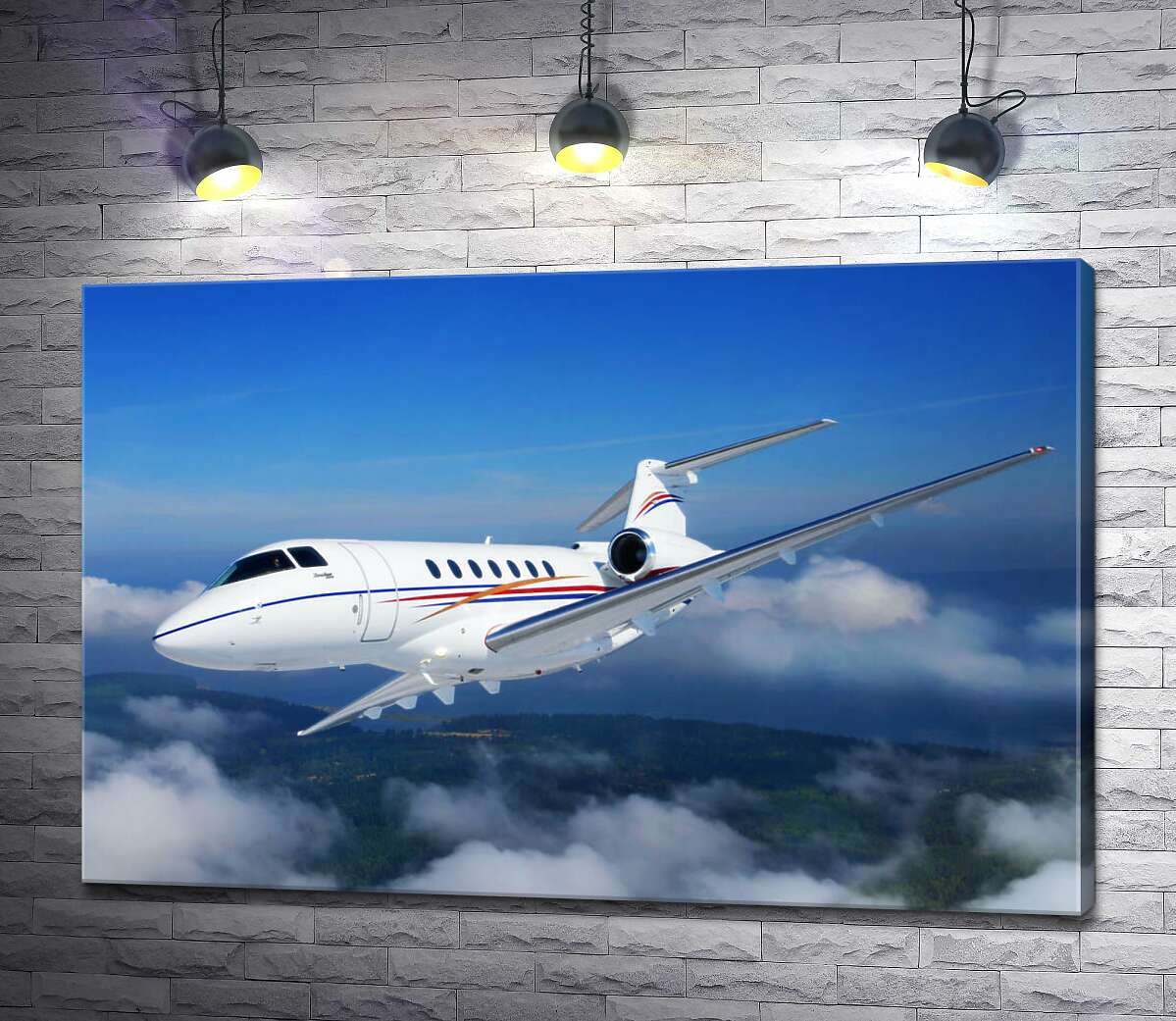картина Американський корпоративний літак Hawker 400 піднявся в небо