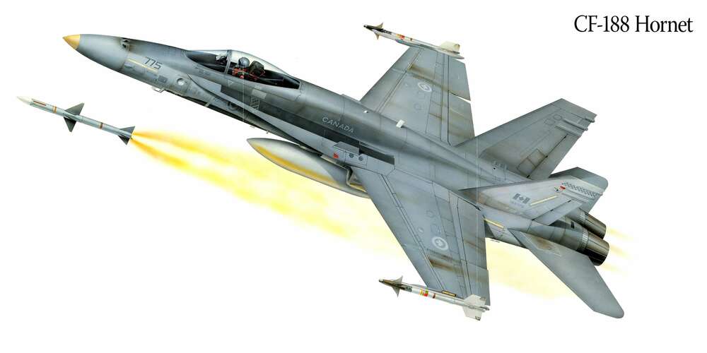 картина-постер Канадский многоцелевой истребитель McDonnell Douglas CF-18 Hornet